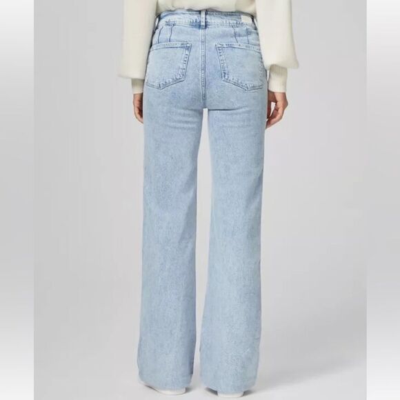 NEW PAIGE Leenah flared jeans in “Alivia” light wash - Picture 6 of 17